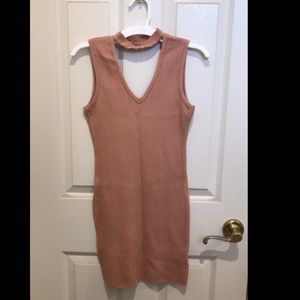 NWOT Bodycon Ribbed Knit Choker Dress